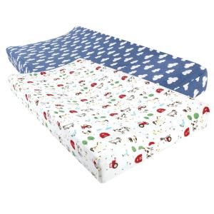imageHudson Baby Unisex Baby Changing Pad Cover Dinosaurs One SizeBoy Farm Animals