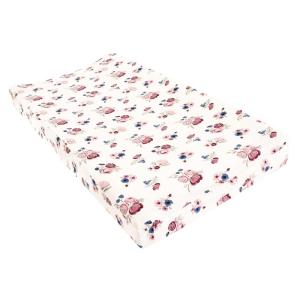 imageHudson Baby Unisex Baby Changing Pad Cover Dinosaurs One SizeDusty Rose Floral