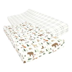 imageHudson Baby Unisex Baby Changing Pad Cover Dinosaurs One SizeForest Animals