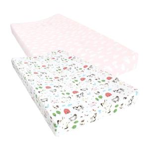 imageHudson Baby Unisex Baby Changing Pad Cover Dinosaurs One SizeGirl Farm Animals