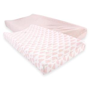 imageHudson Baby Unisex Baby Changing Pad Cover Dinosaurs One SizeHeather Pink Cloud
