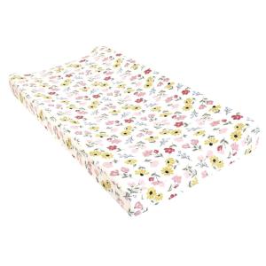 imageHudson Baby Unisex Baby Changing Pad Cover Dinosaurs One SizeSoft Painted Floral