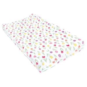 imageHudson Baby Unisex Baby Changing Pad Cover Dinosaurs One SizeSpring Tulips