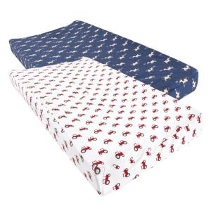 imageHudson Baby Unisex Baby Changing Pad Cover Dinosaurs One SizeTractor And Cow