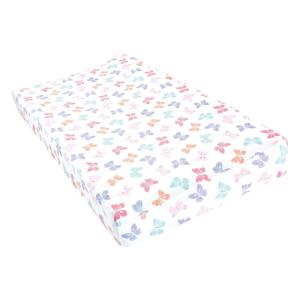 imageHudson Baby Unisex Baby Cotton Changing Pad Cover Buffalo Plaid One SizePastel Butterfly