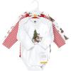 imageHudson Baby unisexbaby Cotton Longsleeve Bodysuits 3packChristmas Forest