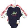imageHudson Baby unisexbaby Cotton Longsleeve Bodysuits 3packChristmasaurus