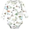 imageHudson Baby unisexbaby Cotton Longsleeve Bodysuits 3packDinosaur Adventures