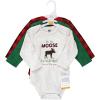 imageHudson Baby unisexbaby Cotton Longsleeve Bodysuits 3packMoose Wonderful Time