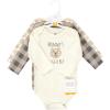 imageHudson Baby unisexbaby Cotton Longsleeve Bodysuits 3packSnuggle Bear