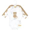 imageHudson Baby unisexbaby Cotton Longsleeve Bodysuits 3packTeddy Bears