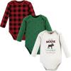 imageHudson Baby unisexbaby Cotton Longsleeve Bodysuits 3packMoose Wonderful Time