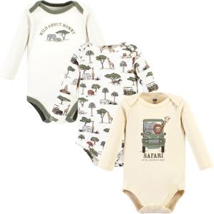 imageHudson Baby unisexbaby Cotton Longsleeve Bodysuits 3packGoing on Safari