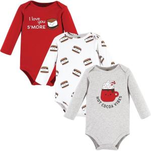 imageHudson Baby unisexbaby Cotton Longsleeve Bodysuits 3packHot Cocoa Vibes