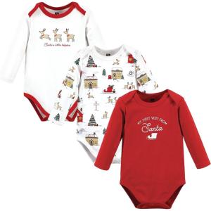 imageHudson Baby unisexbaby Cotton Longsleeve Bodysuits 3packNorth Pole