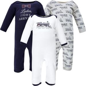 imageHudson Baby unisexchild Cotton CoverallsTrain
