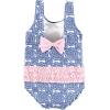 imageHudson Baby Girls Baby and Toddler SwimsuitBlue Medallion Flower Baby