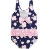 imageHudson Baby Girls Baby and Toddler SwimsuitNavy Rose Toddler