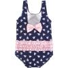 imageHudson Baby Girls Baby and Toddler SwimsuitNavy Sailboats Baby