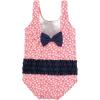 imageHudson Baby Girls Baby and Toddler SwimsuitTiny White Flower Toddler