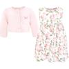 imageHudson Baby Infant and Toddler Girls Cotton Dress and Cardigan SetBlush Pink Floral