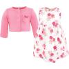 imageHudson Baby Infant and Toddler Girls Cotton Dress and Cardigan SetBright Pink Rose