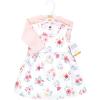 imageHudson Baby Infant and Toddler Girls Cotton Dress and Cardigan SetButterfly Floral