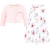imageHudson Baby Infant and Toddler Girls Cotton Dress and Cardigan SetButterfly Floral