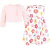 imageHudson Baby Infant and Toddler Girls Cotton Dress and Cardigan SetCheerful Flower