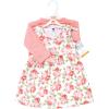 imageHudson Baby Infant and Toddler Girls Cotton Dress and Cardigan SetCoral Floral