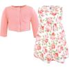 imageHudson Baby Infant and Toddler Girls Cotton Dress and Cardigan SetCoral Floral