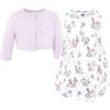 imageHudson Baby Infant and Toddler Girls Cotton Dress and Cardigan SetGarden Fairies