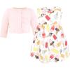 imageHudson Baby Infant and Toddler Girls Cotton Dress and Cardigan SetIce Cream and Popsicles