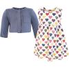 imageHudson Baby Infant and Toddler Girls Cotton Dress and Cardigan SetIndigo Hearts