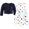 imageHudson Baby Infant and Toddler Girls Cotton Dress and Cardigan SetNavy Hearts