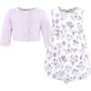 imageHudson Baby Infant and Toddler Girls Cotton Dress and Cardigan SetPurple Butterfly Floral