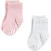 imageHudson Baby unisexbaby Cotton Rich Newborn and Terry SocksPink Gray Basic