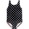 imageHudson Baby Girls Baby and Toddler SwimsuitBlack Dot Pink Baby