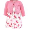 imageHudson Baby Infant and Toddler Girls Cotton Dress and Cardigan SetBright Pink Rose