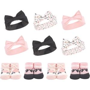 imageHudson Baby Baby Girls 10pc Headband and Socks SetBerry Floral