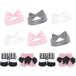imageHudson Baby Baby Girls 10pc Headband and Socks SetHoundstooth