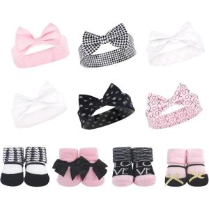 imageHudson Baby Baby Girls 10pc Headband and Socks SetHoundstooth Love