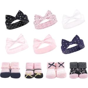 imageHudson Baby Baby Girls 10pc Headband and Socks SetPink Polka Dot Love