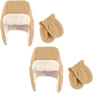 imageHudson Baby Cozy Warm Toddler Hat and Mitten SetTan Fleece