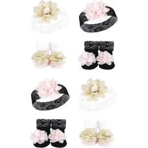 imageHudson Baby Girls 8Pc Headband and Socks Set Lace 09 Months