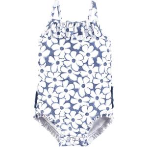 imageHudson Baby Girls Baby and Toddler SwimsuitBlue Cosmos Baby