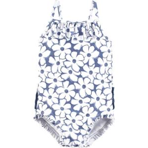 imageHudson Baby Girls Baby and Toddler SwimsuitBlue Cosmos Toddler