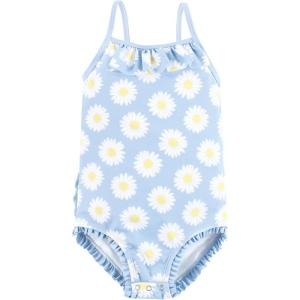 imageHudson Baby Girls Baby and Toddler SwimsuitBlue Daisy Baby