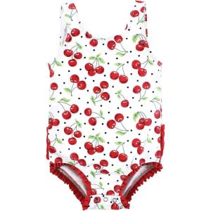 imageHudson Baby Girls Baby and Toddler SwimsuitCherries Baby