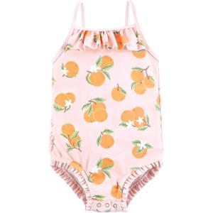 imageHudson Baby Girls Baby and Toddler SwimsuitCitrus Orange Baby